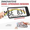 imageAujen Silicone License Plate Frames2 Pack Black SideOpening License Bracket Holder with Easy Installation License Plate Cover Without ObstructionRustproof Rattle Proof ampamp Weatherproof Universal