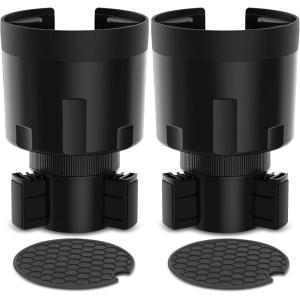 imageAUJEN Cup Holder Expander for Car  Upgraded Extender Cup Holder wOffset Option Adjustable Car Cup Holder Expander Versatile Car AccessoriesLarge Bottles ampamp Big Drinks1 Pieces2